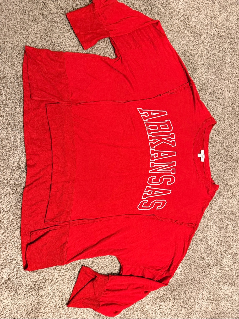 Red Long-Sleeve Arkansas Graphic Tee